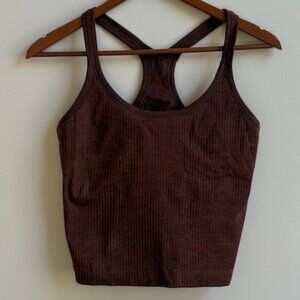 Lululemon Ebb To Street Cropped Tank Top - Brown (Size 6)